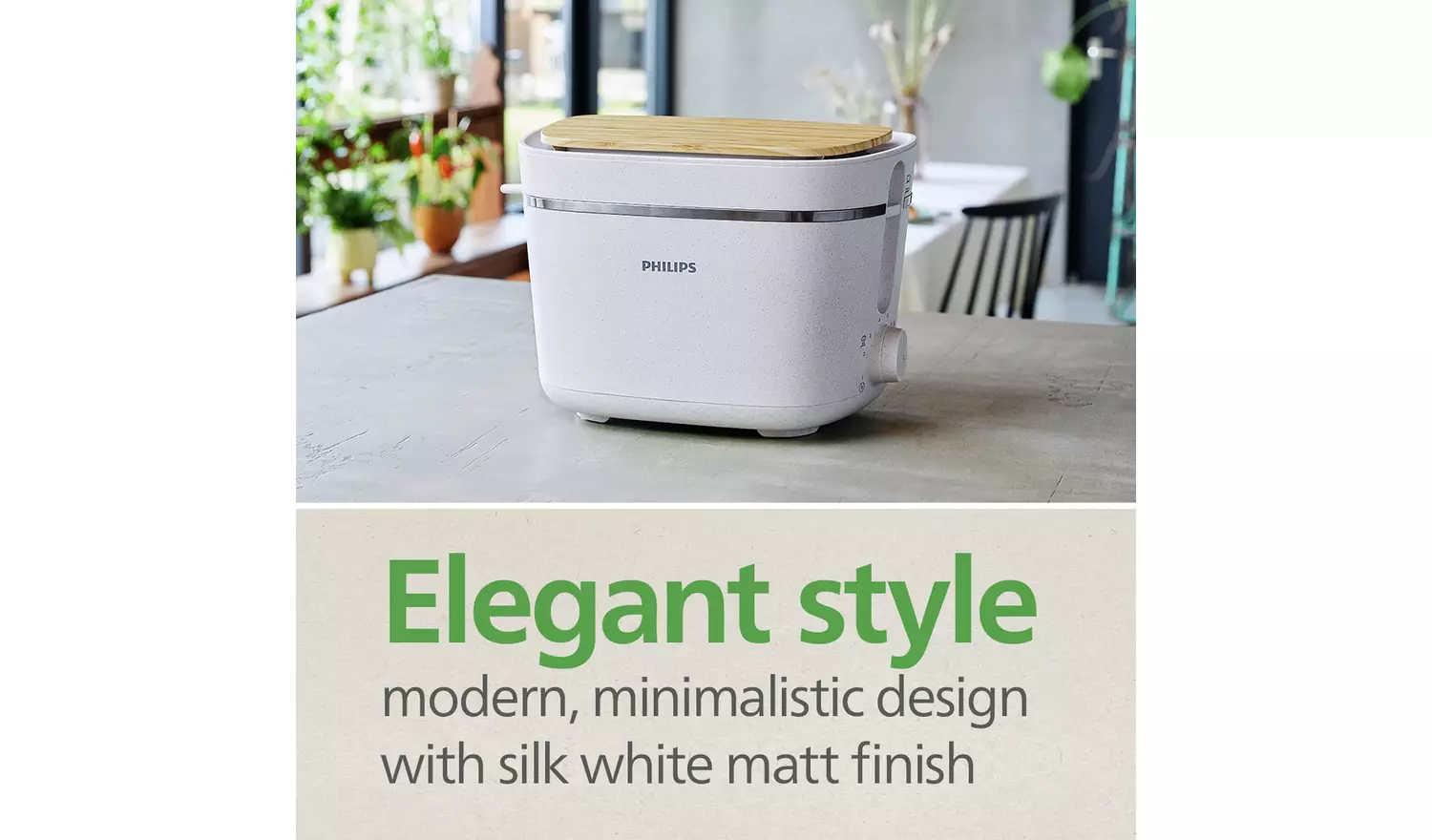 Philips HD2640/11 Conscious Collection 2 Slice Toaster White