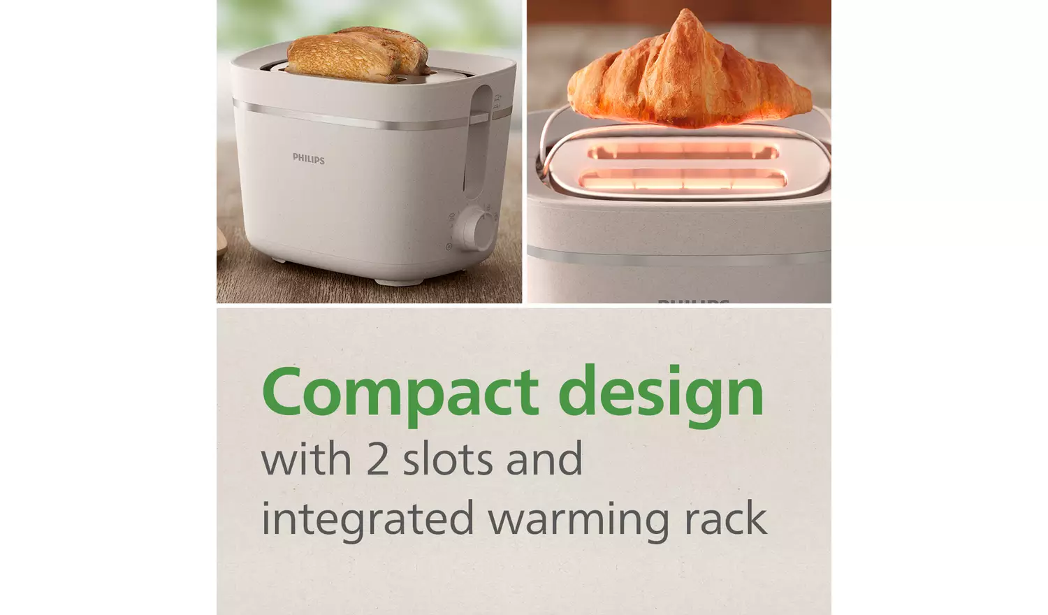 Philips HD2640/11 Conscious Collection 2 Slice Toaster White