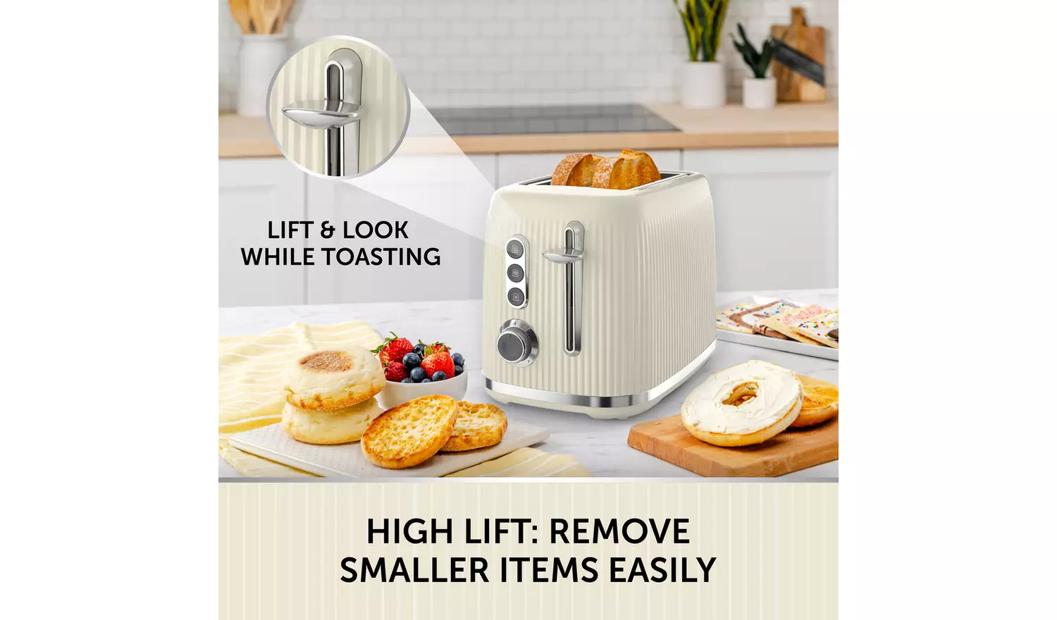 Breville VTR003 Bold 2 Slice Toaster - Cream and Silver
