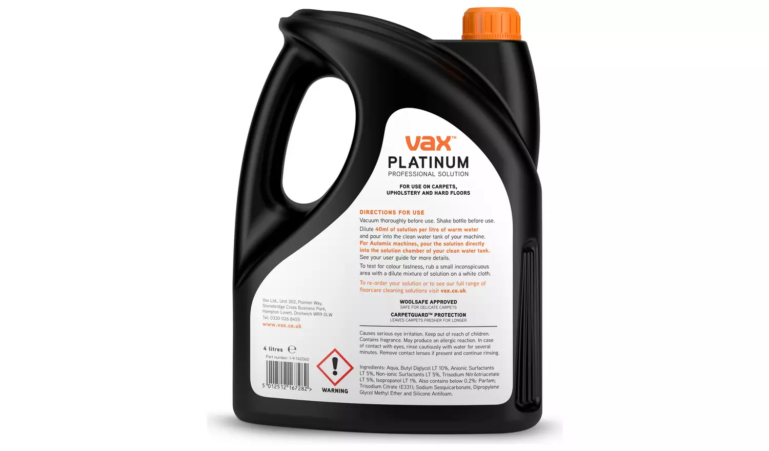 Vax Platinum 4L Professional Carpet Cleaning Solution