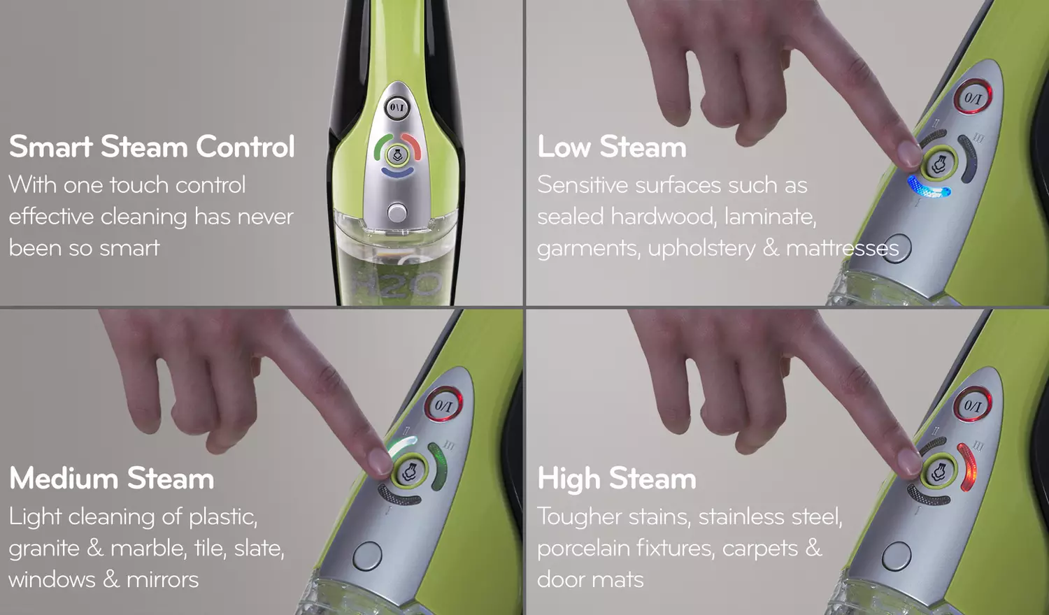 H2O HD 5-in-1 Steam Mop and Handheld Steam Cleaner