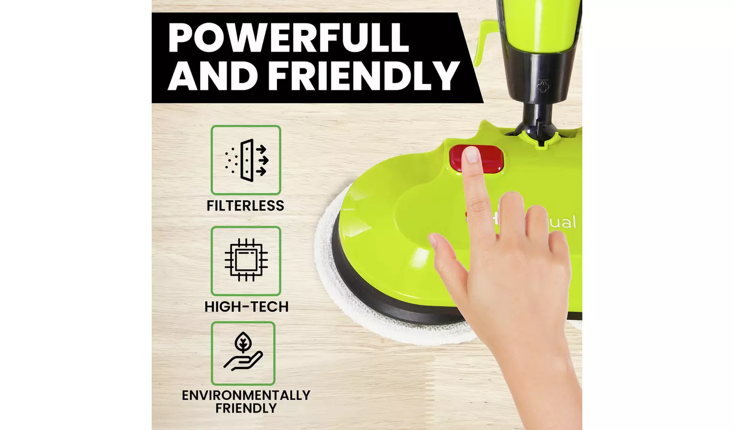 H2O HD 8-in-1 Steam Cleaner, Scrubber, Buffer & Polisher