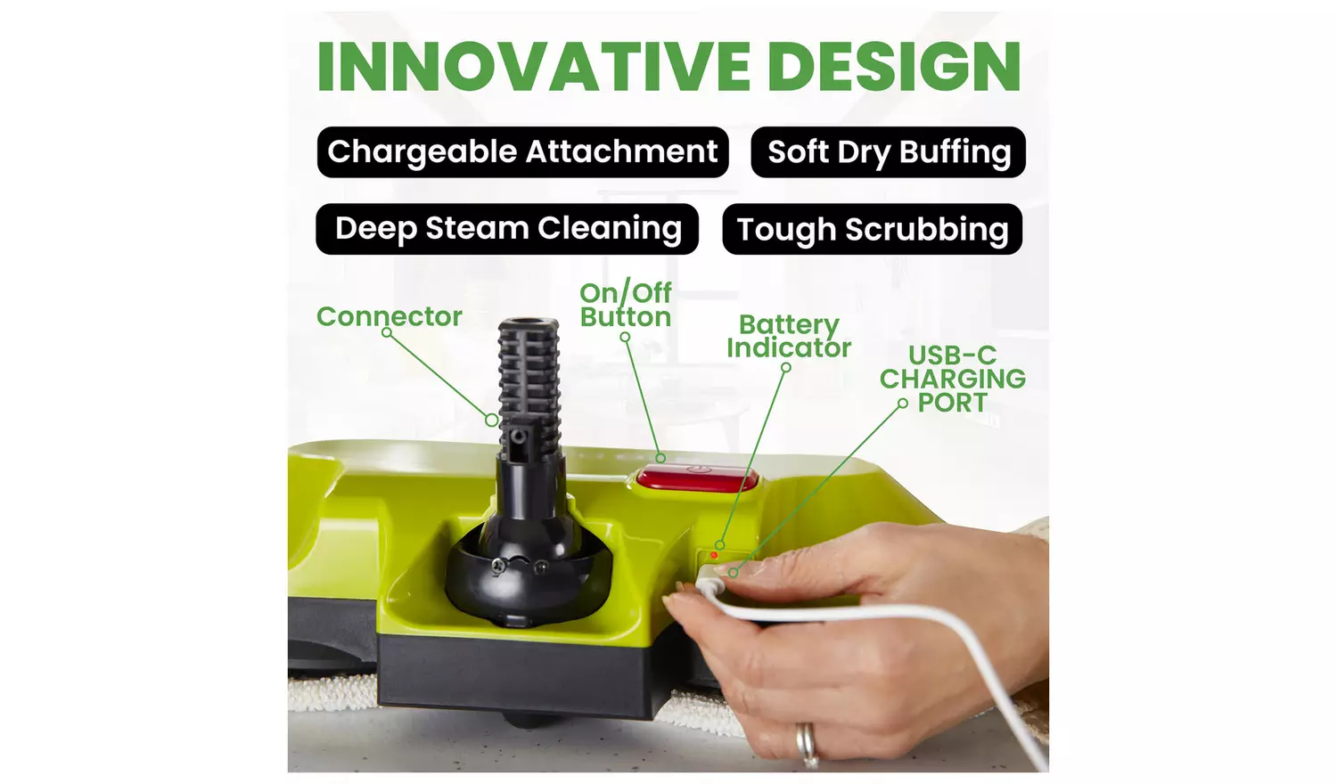 H2O HD 8-in-1 Steam Cleaner, Scrubber, Buffer & Polisher