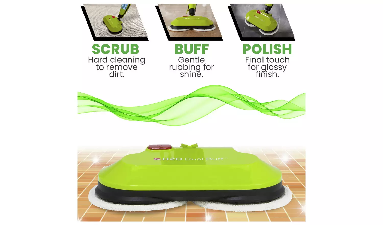 H2O HD 8-in-1 Steam Cleaner, Scrubber, Buffer & Polisher