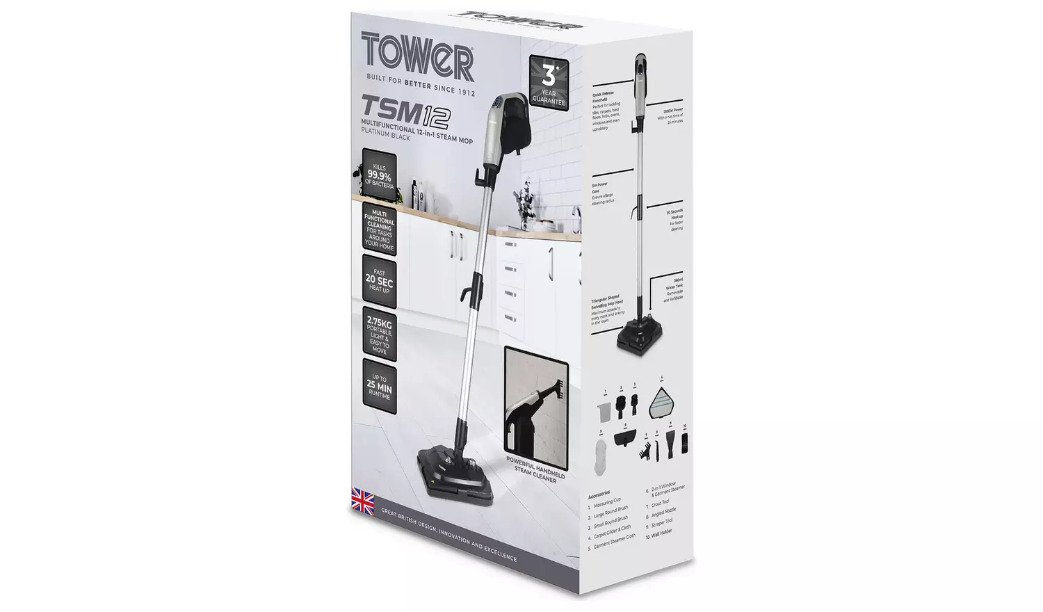 Tower TSM12 12-in-1 Corded Steam Cleaner