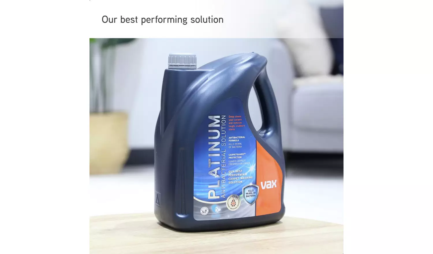 Vax Platinum 4L Antibacterial Carpet Cleaning Solution