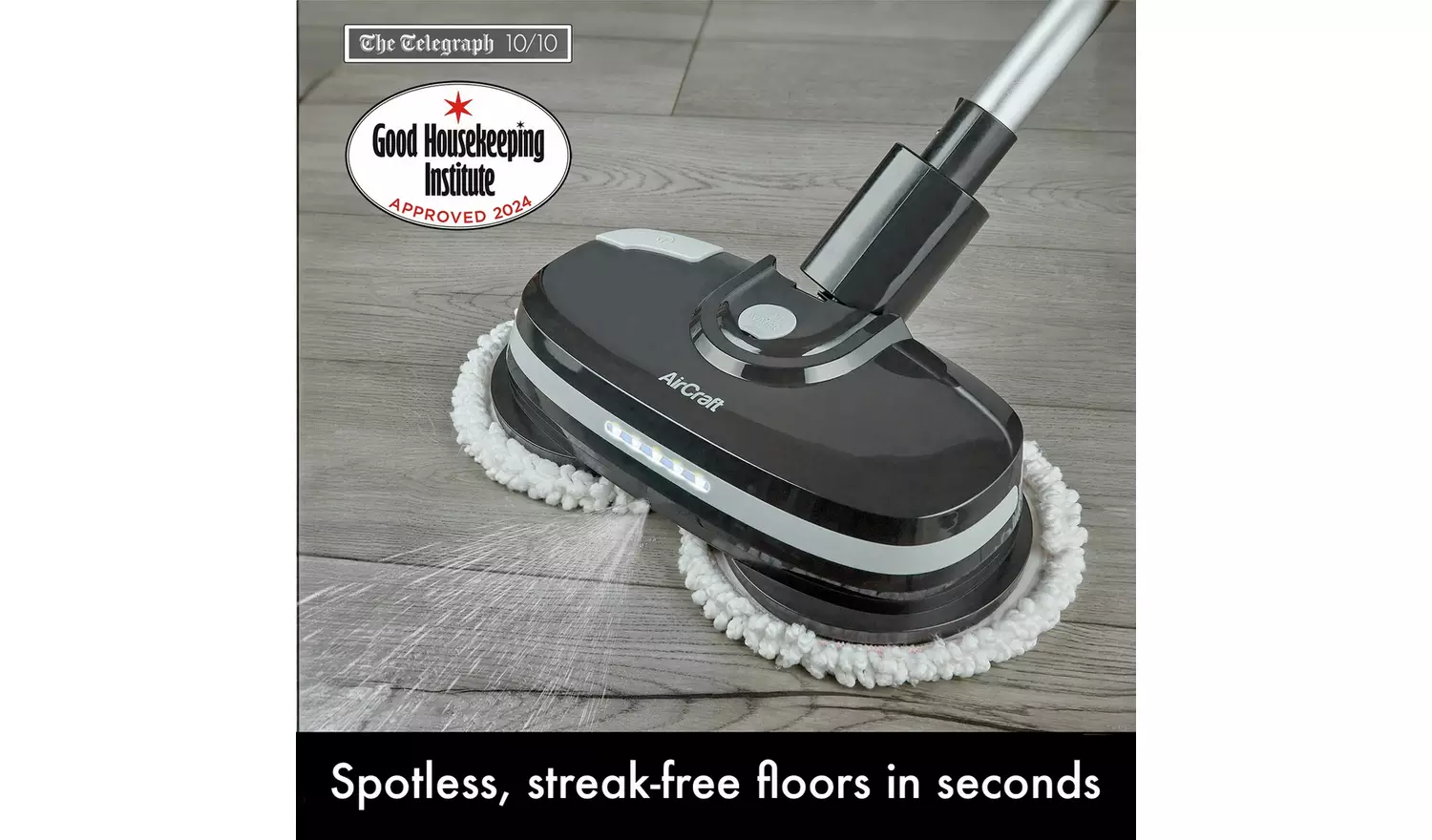 AirCraft PowerGlide Cordless Hard Floor Cleaner with 8 Pads