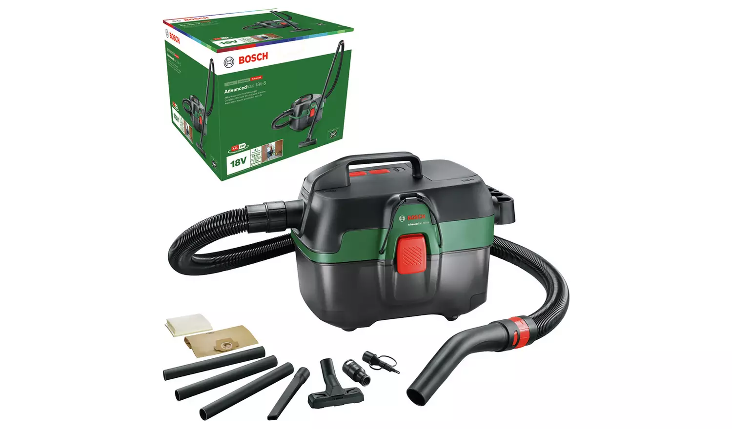 Bosch 8L Cordless Handheld Wet and Dry Vacuum Cleaner - 18V