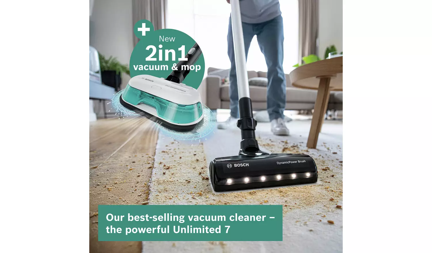 Bosch Unlimited 7 Aqua 2in1 Cordless Vacuum Cleaner & Mop