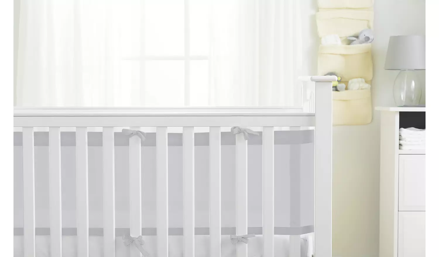 BreathableBaby 4 Sided Airflow Cot Liner - Grey