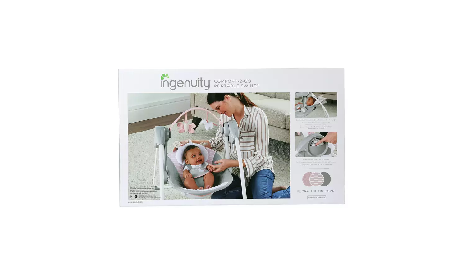 Ingenuity Portable Baby Swing - Flora The Unicorn