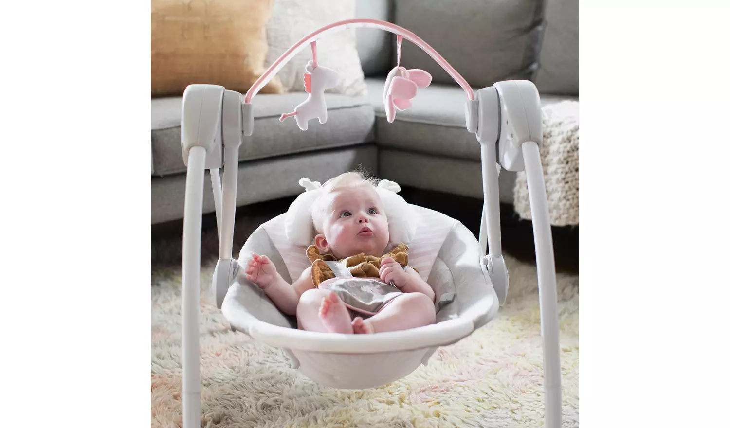 Ingenuity Portable Baby Swing - Flora The Unicorn