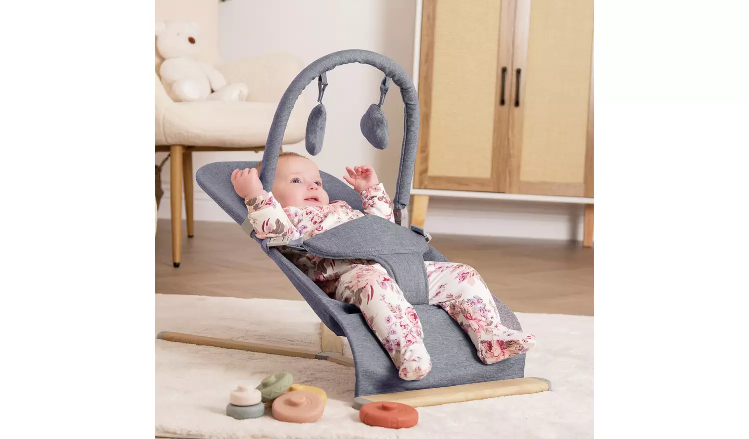 Red Kite Baya Grey Baby Bouncer Dove