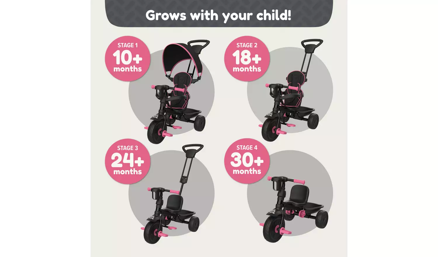 TP Toys 4 in 1 Trike - Pink