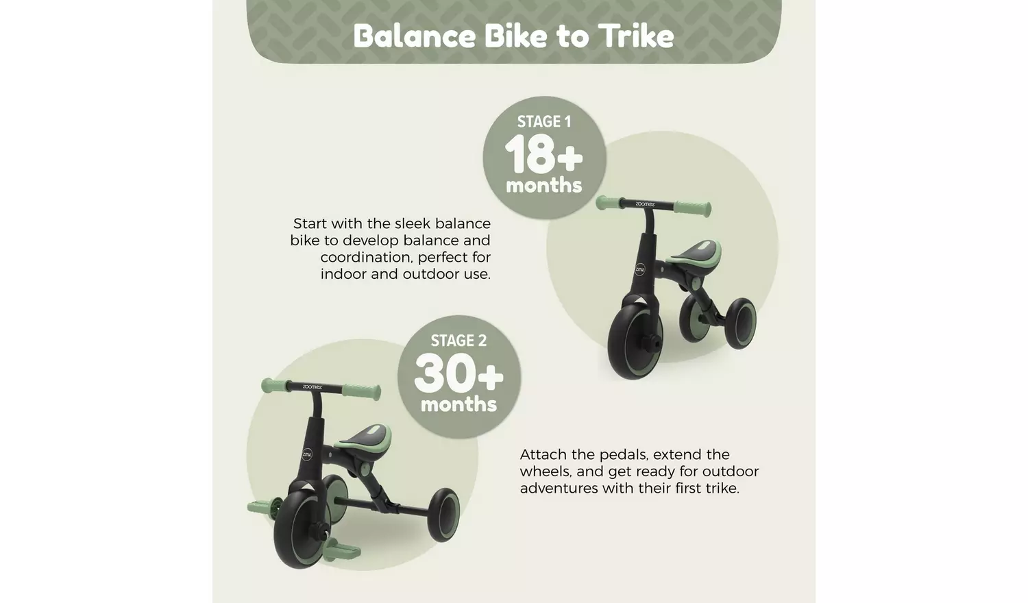 Zoomee Balance Bike to Trike