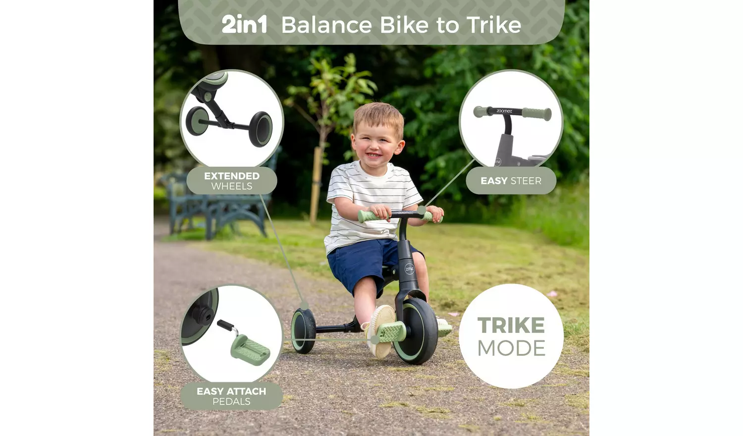Zoomee Balance Bike to Trike