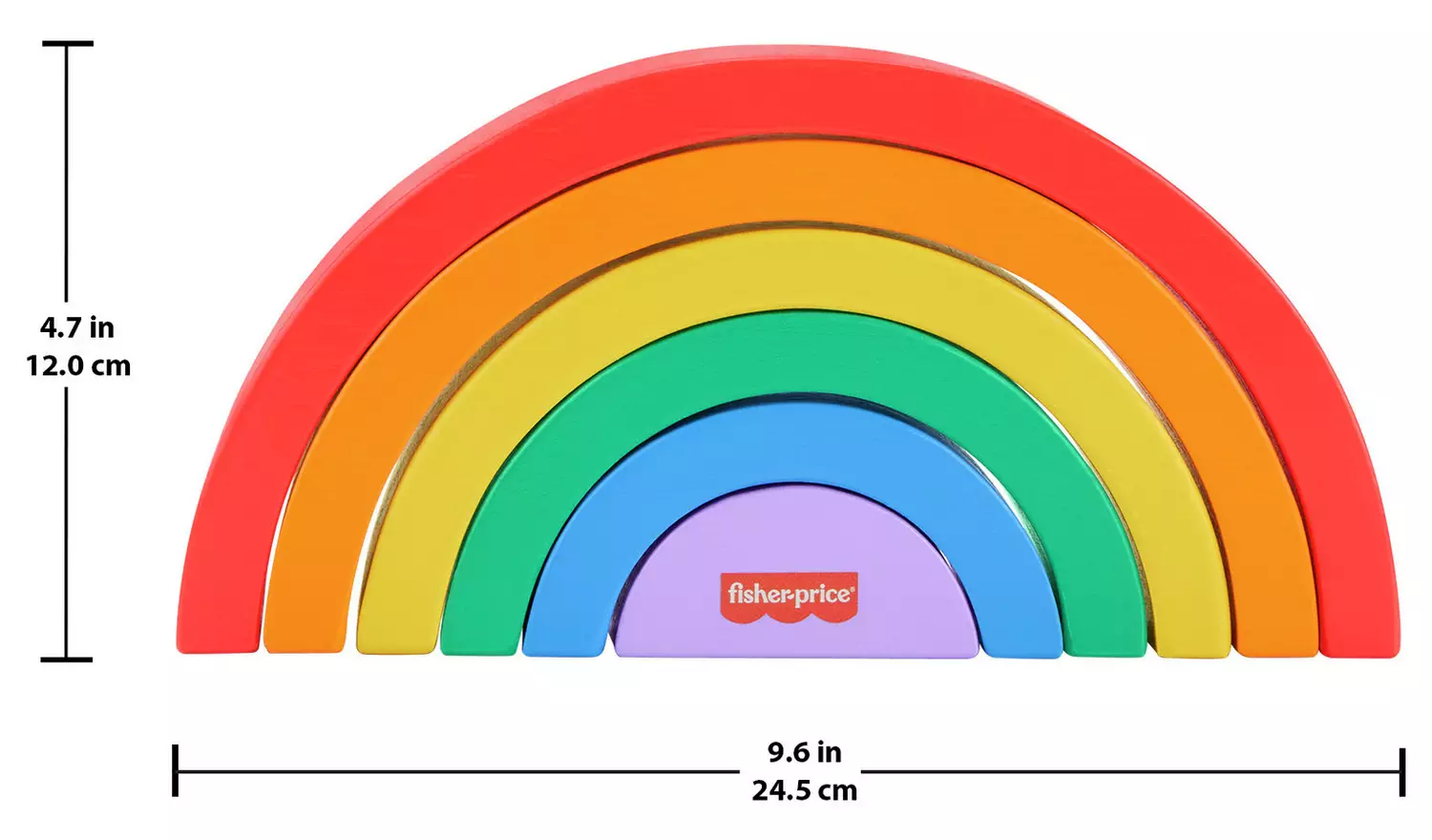 Fisher-Price Toddler Toy Wooden Stacking Rainbow