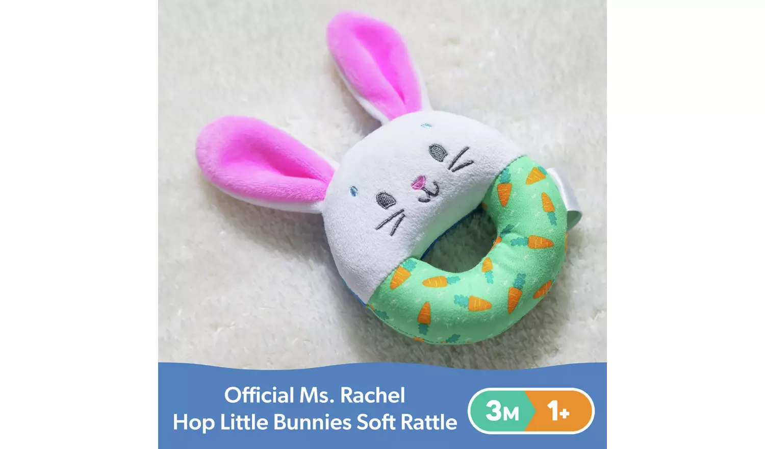 Ms. Rachel Hop Little Bunnies Soft Rattle