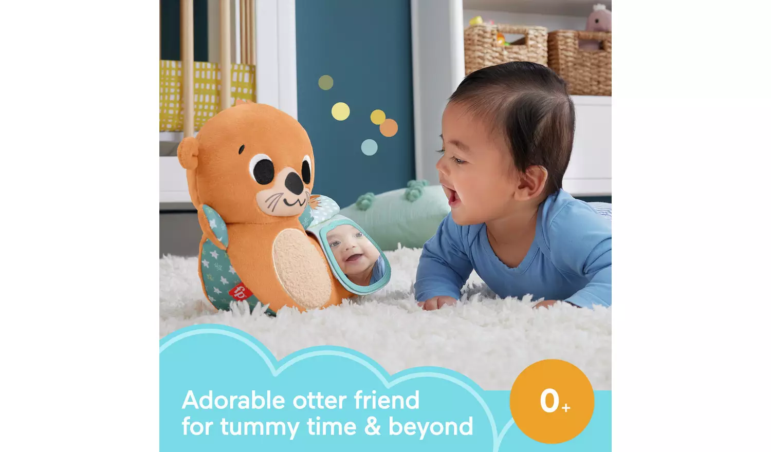 Fisher-Price 2in1 Rockin' Tummy Time Otter Plush Sensory Toy