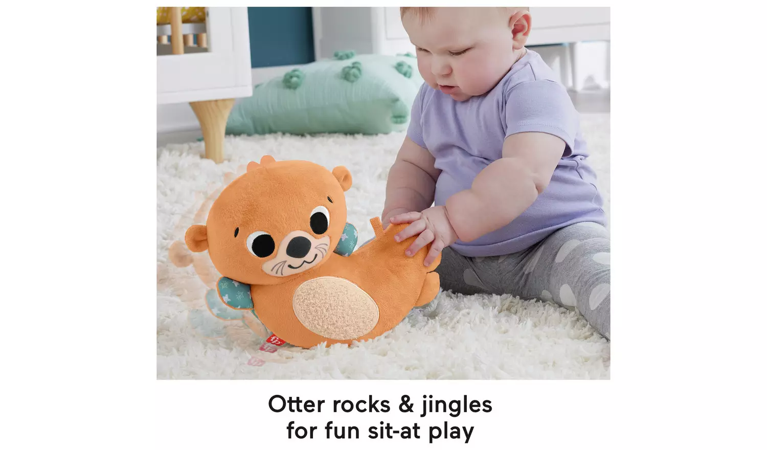 Fisher-Price 2in1 Rockin' Tummy Time Otter Plush Sensory Toy