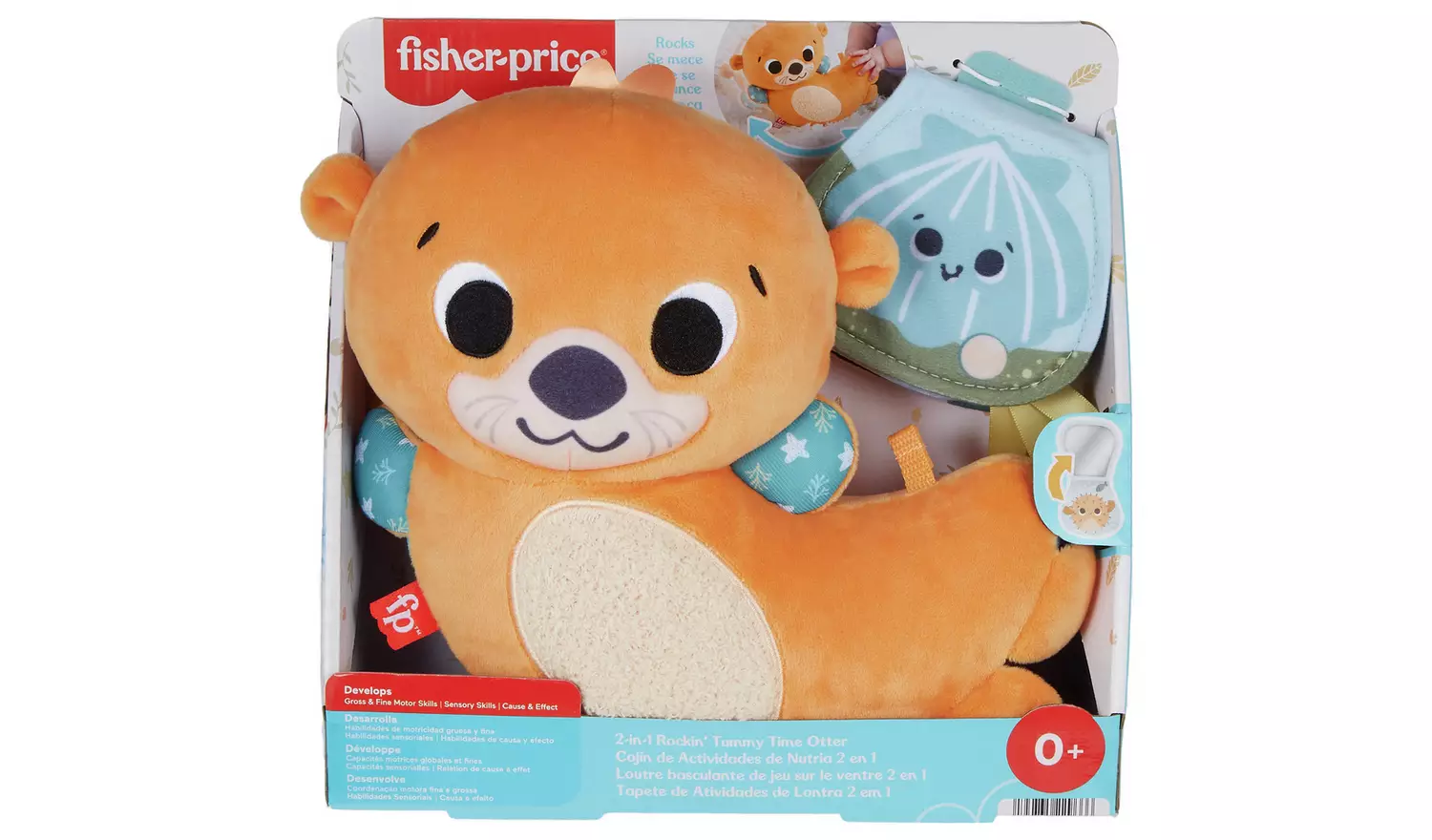 Fisher-Price 2in1 Rockin' Tummy Time Otter Plush Sensory Toy