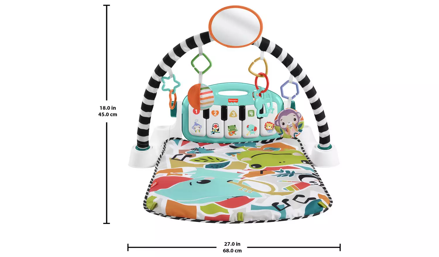 Fisher-Price Glow and Grow Kick & Play Piano Gym - Blue