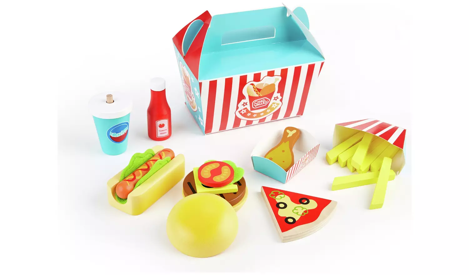 Chad Valley Wooden Burger Gift Set