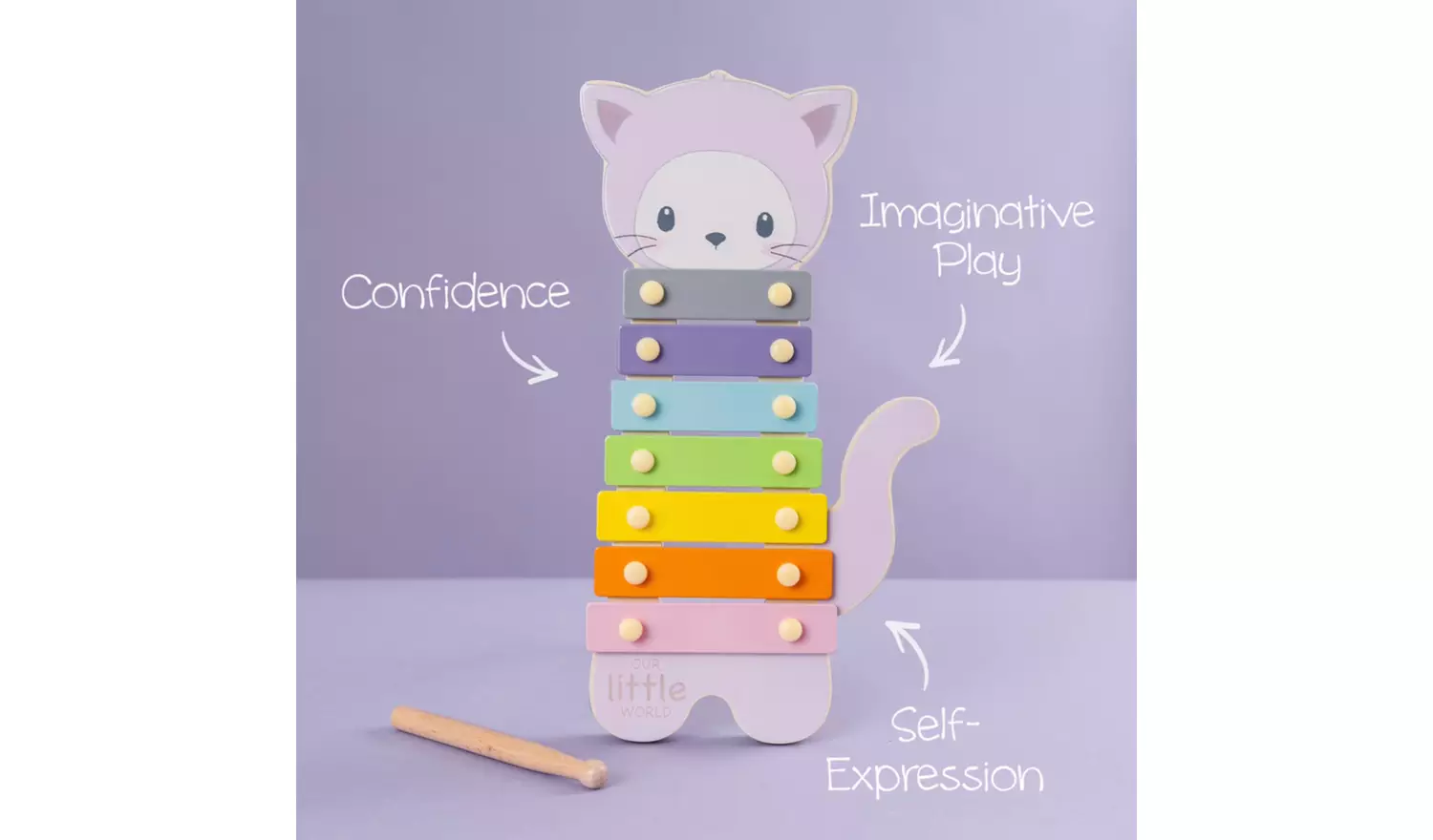 Our Little World Wooden Sensory Cat Xylophone