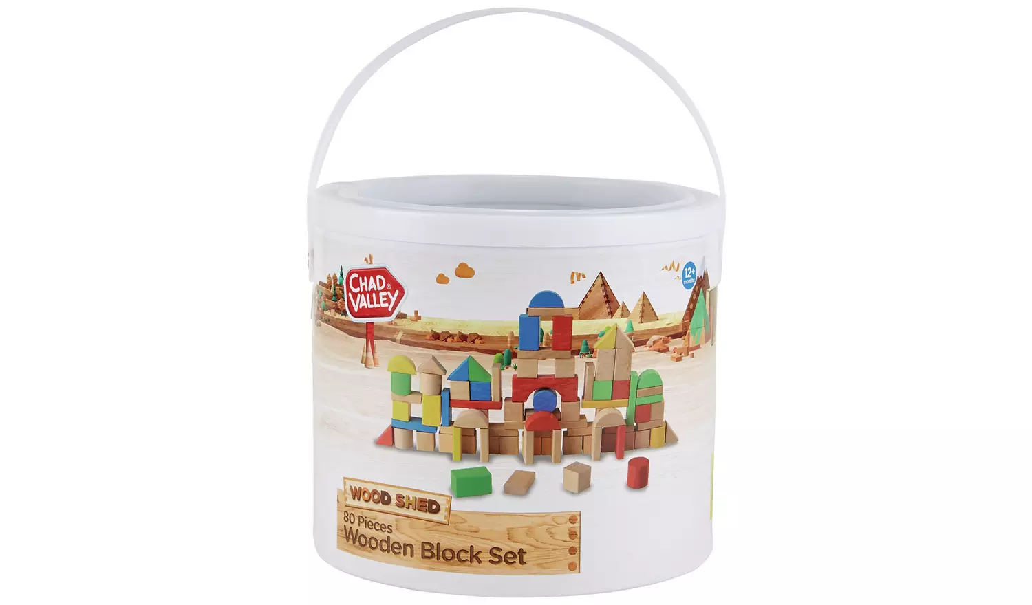 Chad Valley PlaySmart Wooden Block Set - 80 Pieces