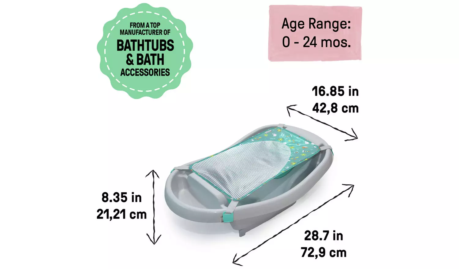 Ingenuity Newborn Toddler Tub - Grey