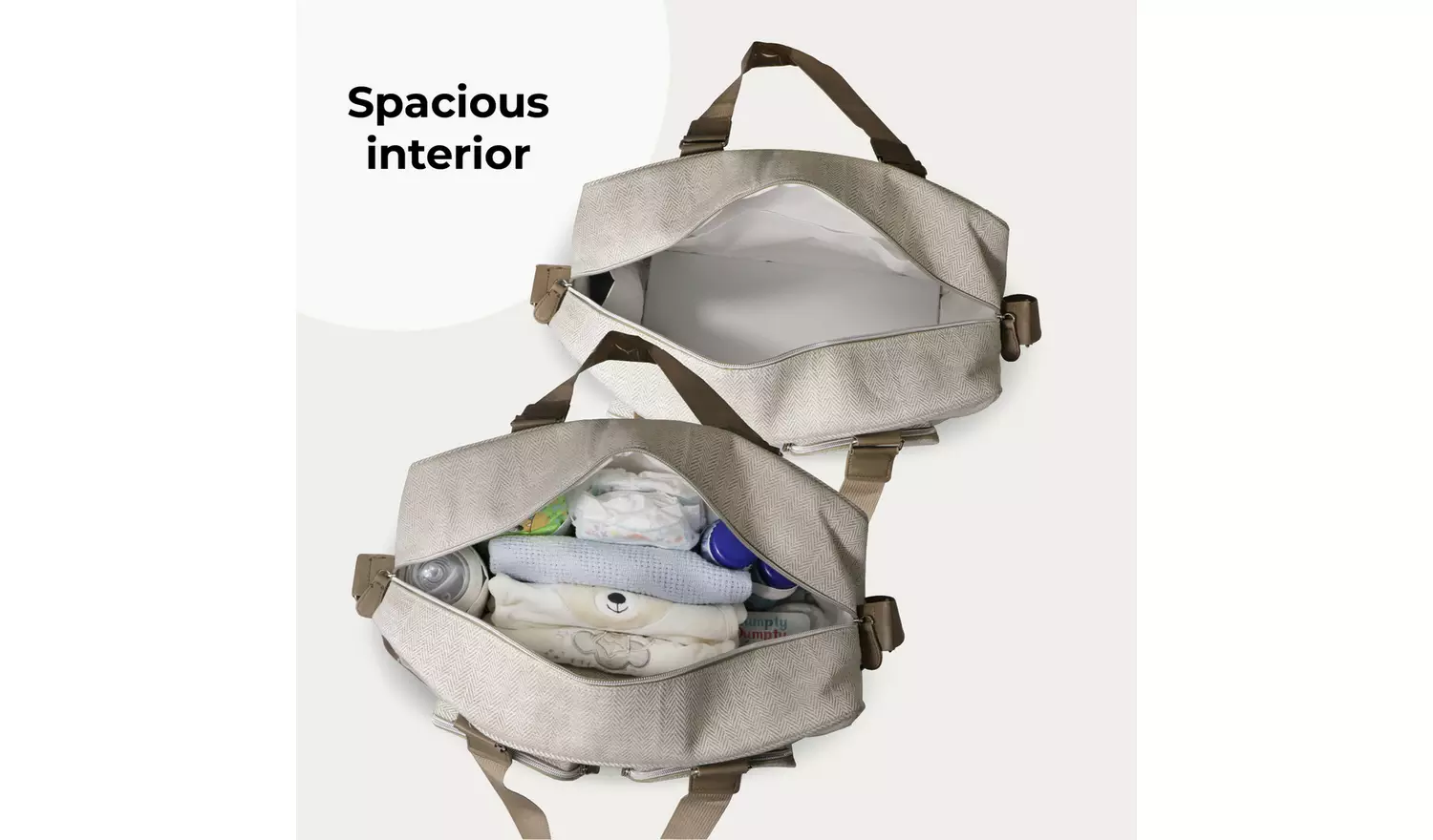 My Babiie Deluxe Changing Bag - Oatmeal Herringbone