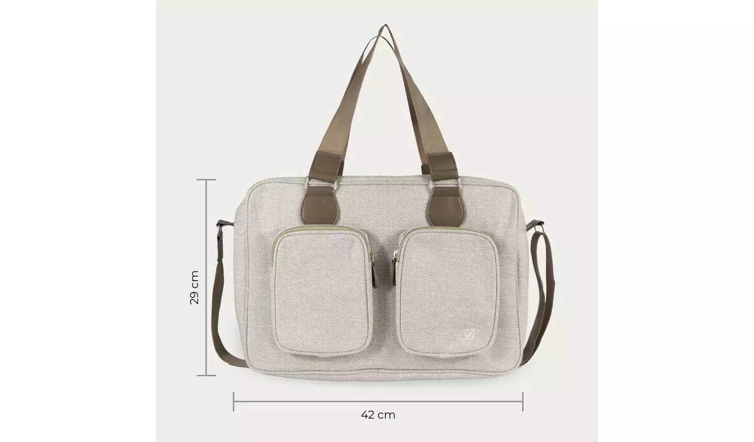 My Babiie Deluxe Changing Bag - Oatmeal Herringbone