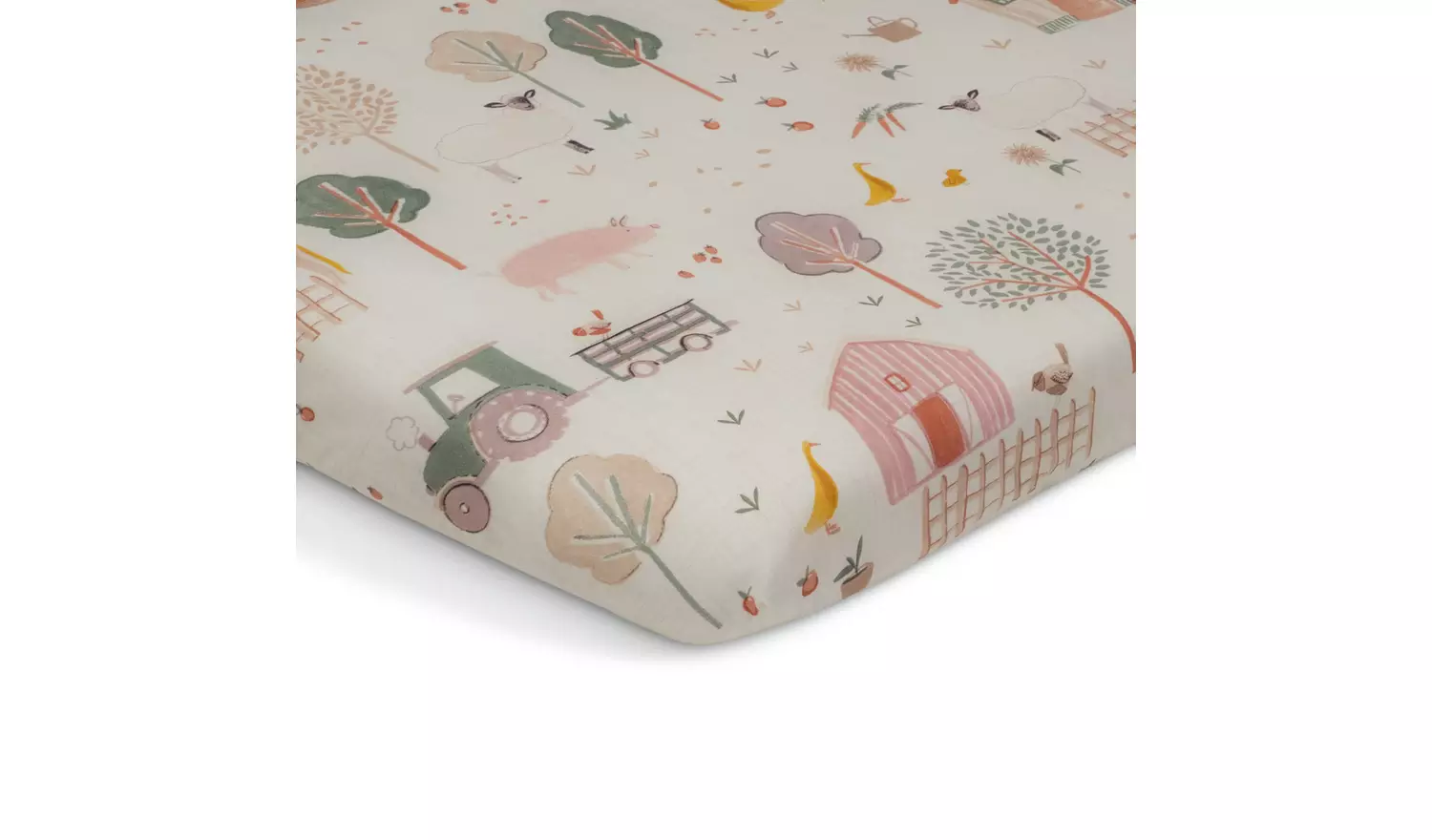 Habitat Cotton Little Farm Nursery Twin Fitted Sheet - Cots