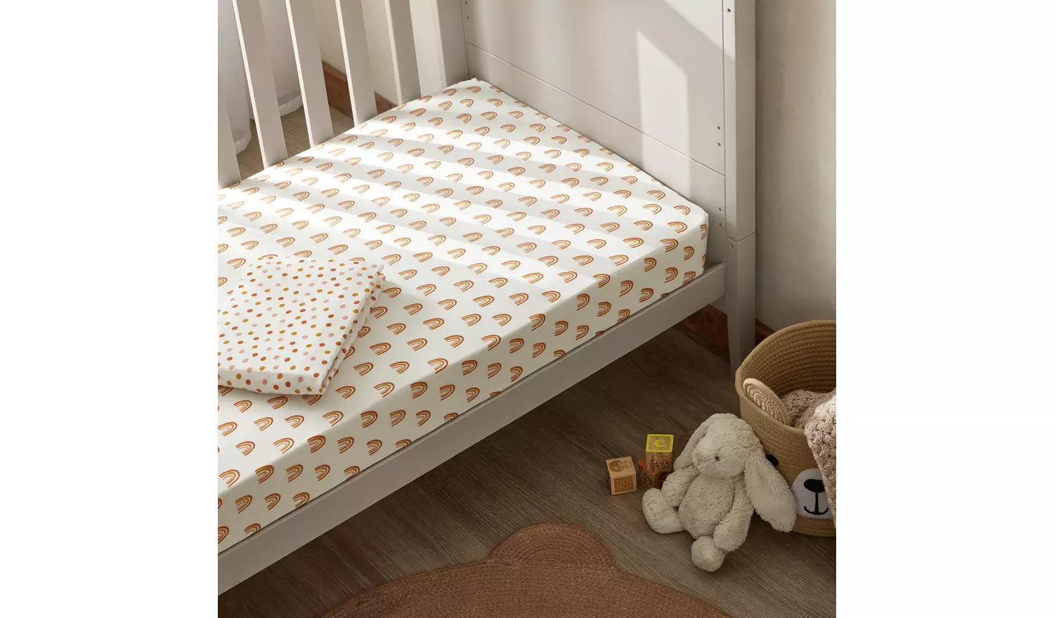 Habitat Cotton Jersey Rainbow Twin Nursery Fitted Sheet- Cot