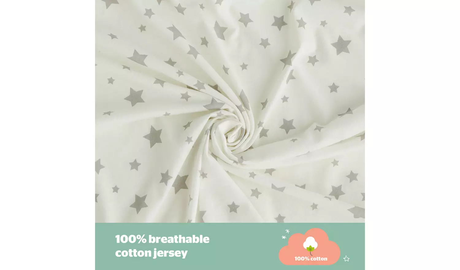 Silentnight Safe Nights Nursery Grey Fitted Sheets - Crib