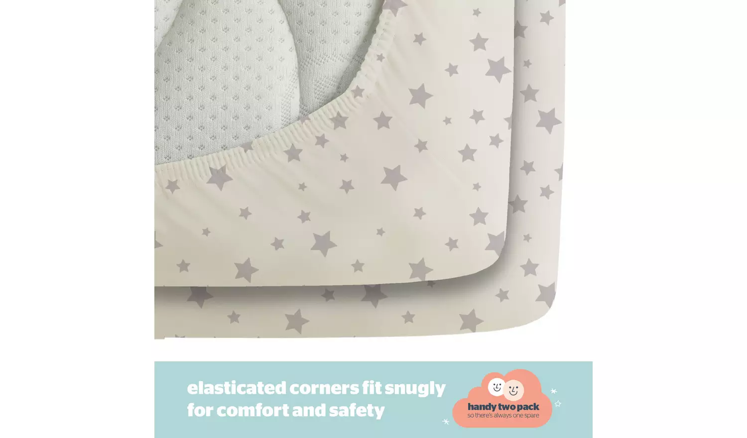 Silentnight Safe Nights Nursery Grey Fitted Sheets - Crib