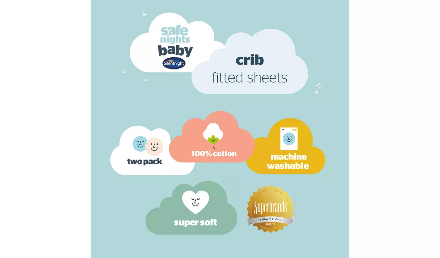 Silentnight Safe Nights Nursery Pink Fitted Sheets - Crib