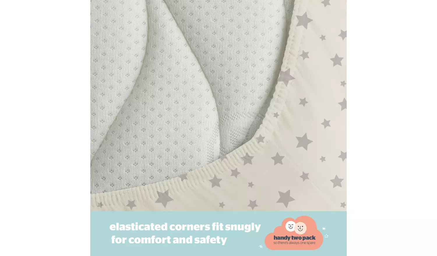 Silentnight Safe Nights Nursery Grey Fitted Sheets - Moses