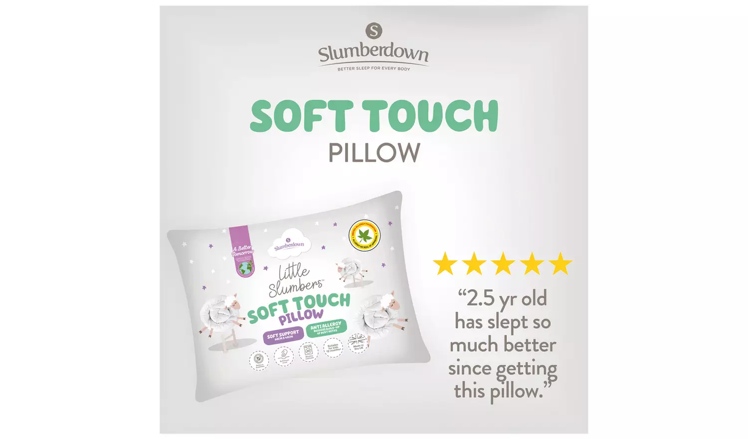 Slumberdown Little Slumbers Anti-Allergy Pillow - Cot Bed