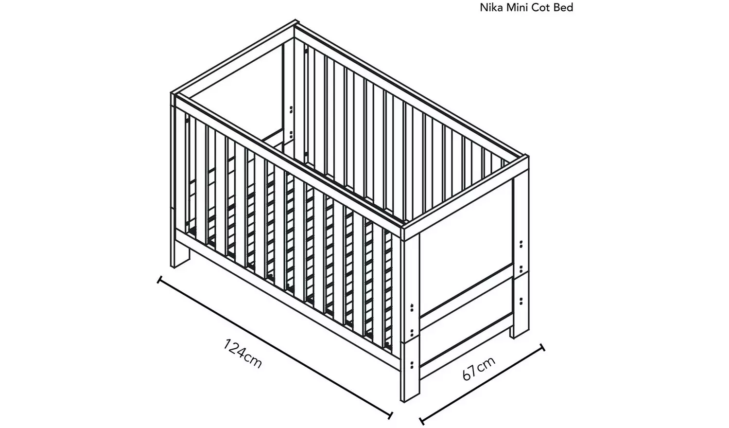 Obaby Nika Mini Cot Bed - White