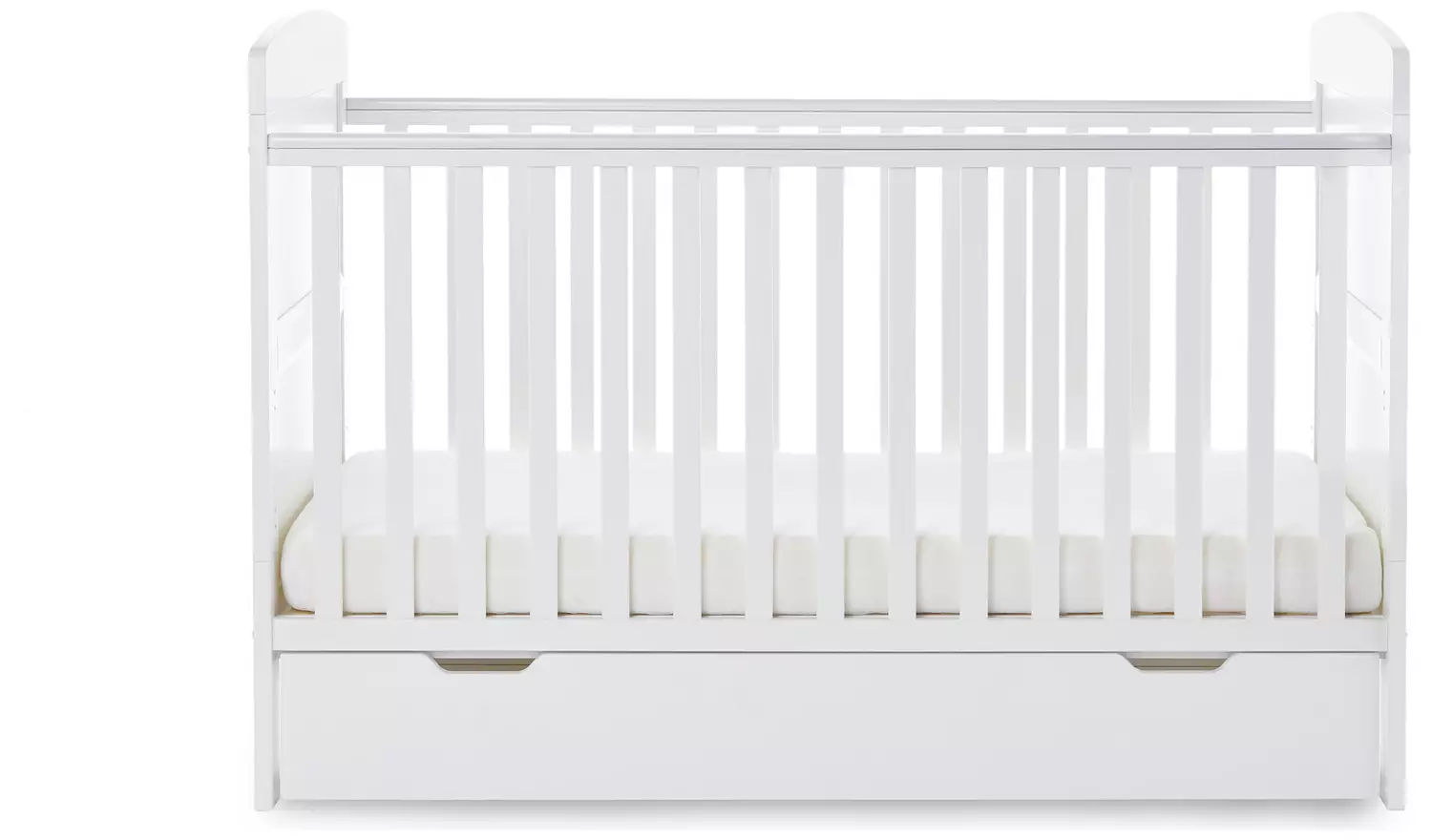 Obaby Grace Baby Cot Bed & Drawer - White