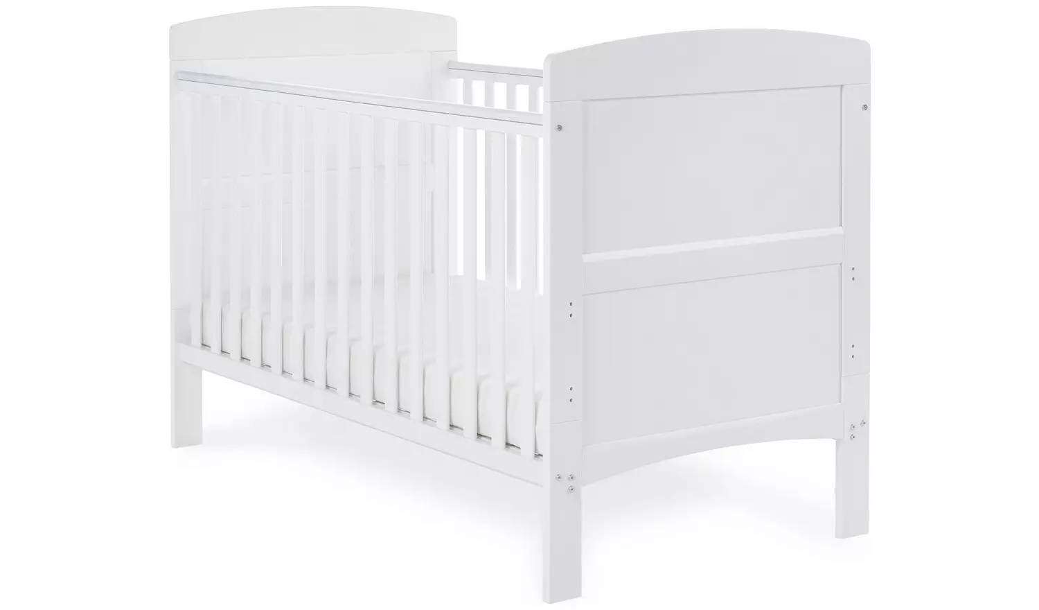 Obaby Grace Cot Bed, Cot Top Changer & Mattress – White