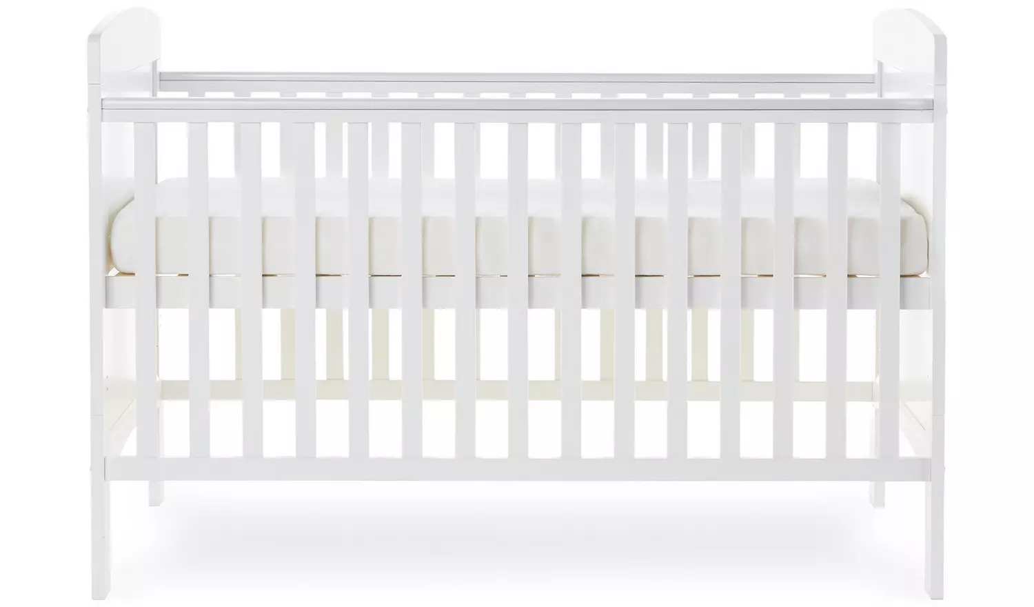 Obaby Grace Cot Bed, Cot Top Changer & Mattress – White