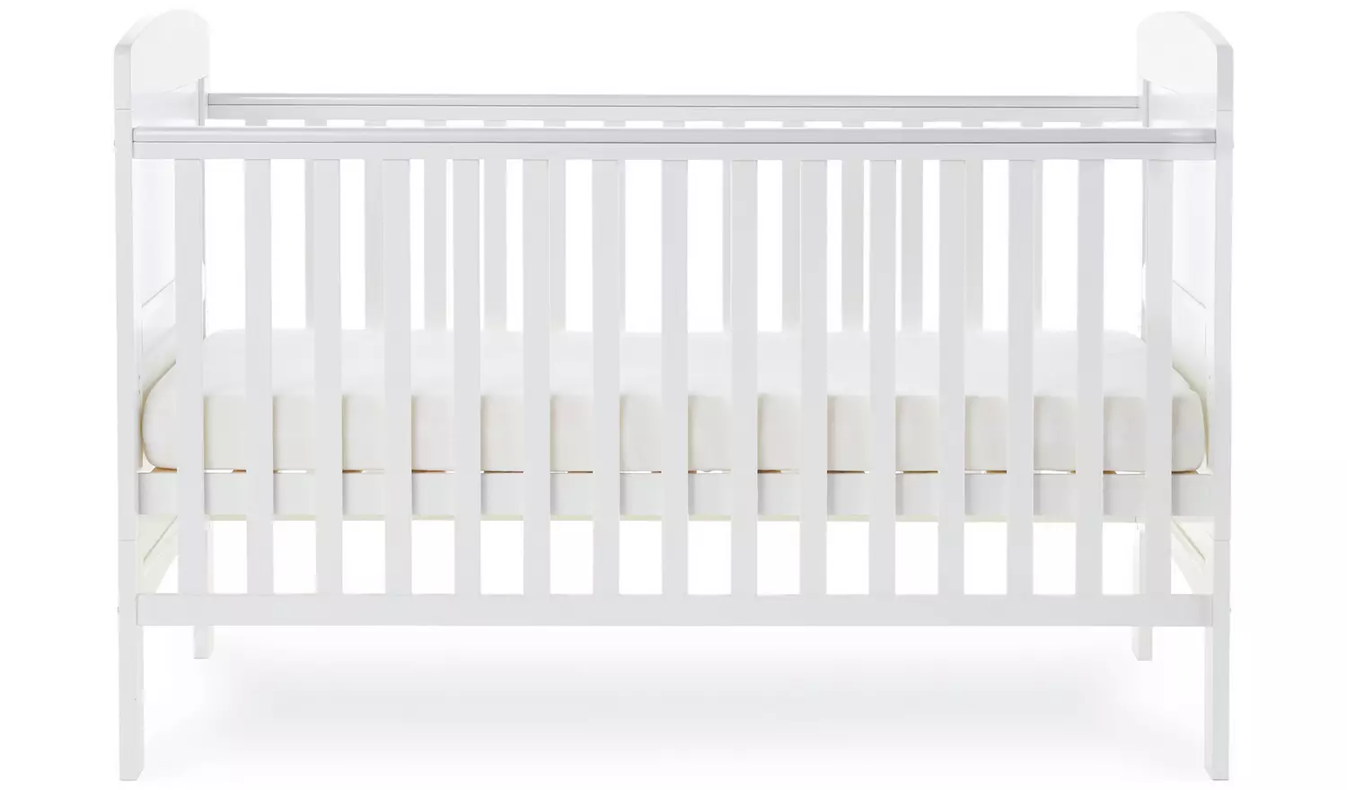 Obaby Grace Cot Bed, Cot Top Changer & Mattress – White
