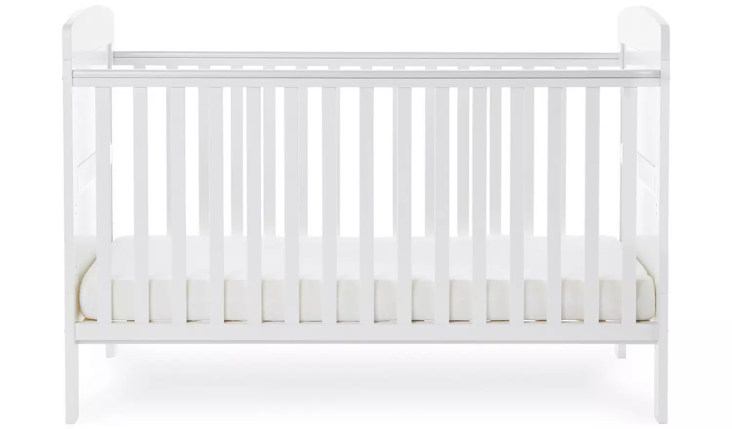 Obaby Grace Cot Bed, Cot Top Changer & Mattress – White