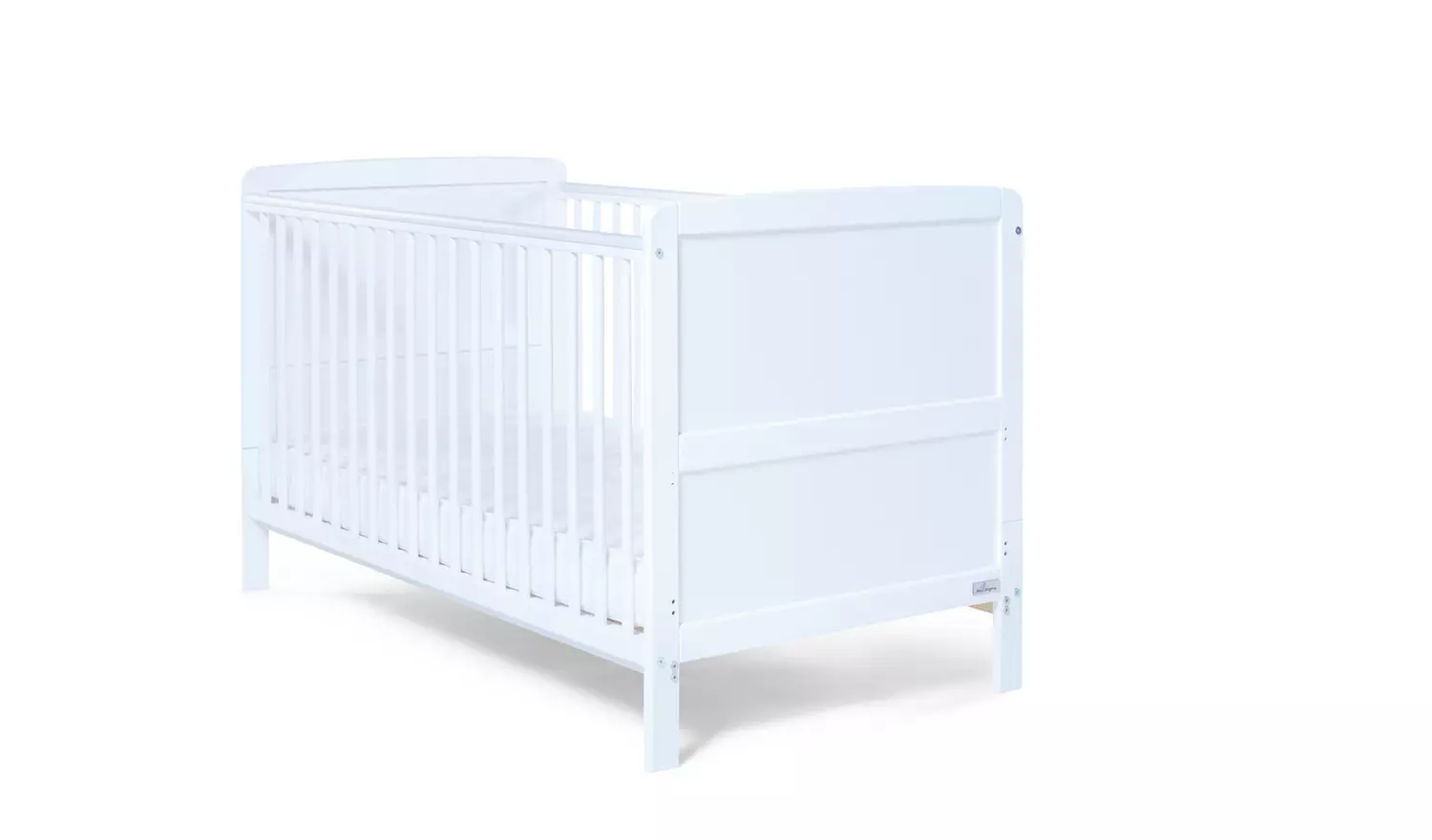 Baby Elegance Travis Baby Cot Bed with Mattress - White