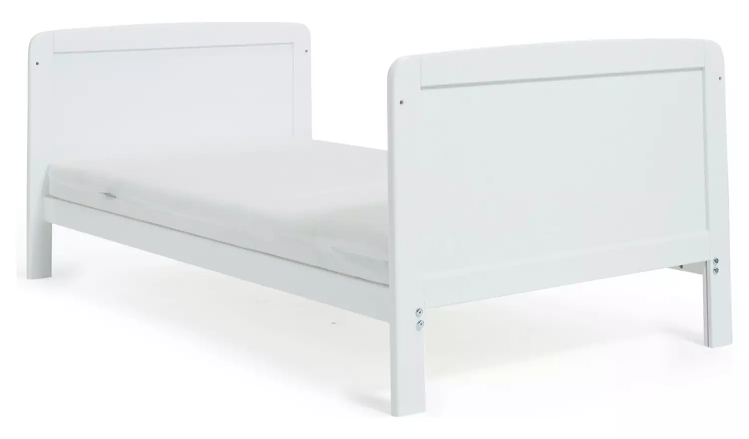 Baby Elegance Travis Baby Cot Bed with Mattress - White