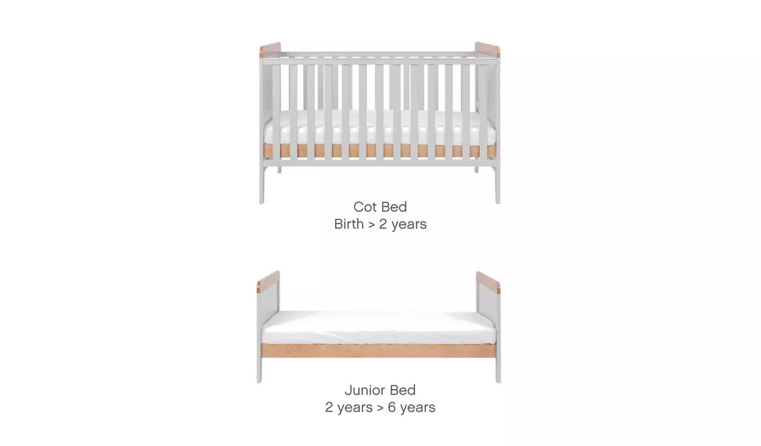 Tutti Bambini Rio Cot Bed Changer and Mattress - Grey