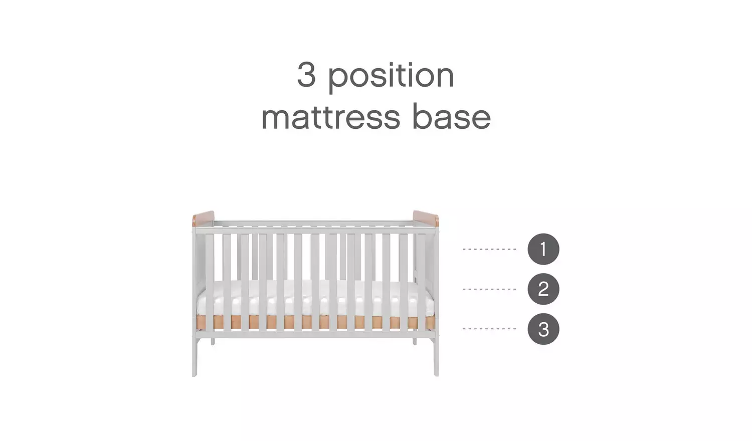Tutti Bambini Rio Cot Bed Changer and Mattress - Grey