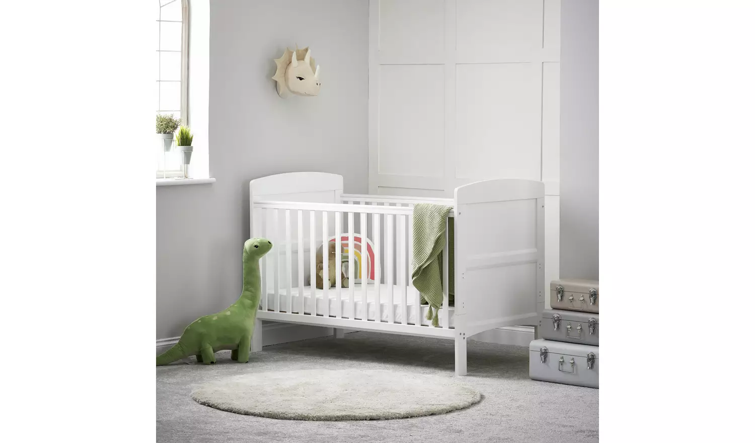 Obaby Grace Cot Bed with Mattress - White